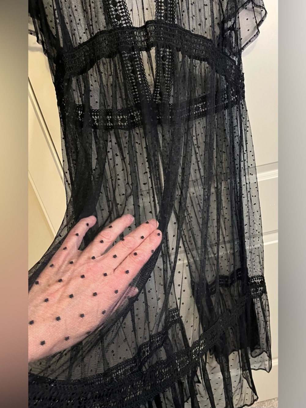 Torrid NWT Button Waist Mesh Dot Maxi Kimono Size 3 / 3X / 22-24 - Picture 8 of 8